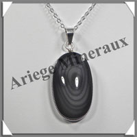 OEIL CELESTE - Pendentif OVALE Serti - 40x22x8 mm - 16,4 grammes - G019