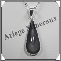 OEIL CELESTE - Pendentif GOUTTE Sertie - 45x15x8 mm - 9,9 grammes - G020