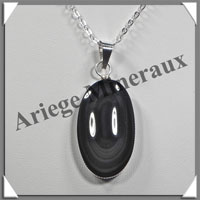 OEIL CELESTE - Pendentif OVALE Serti - 35x20x7 mm - 11,3 grammes - G022