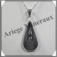 OEIL CELESTE - Pendentif GOUTTE Sertie - 35x16x10 mm - 10,3 grammes - G023