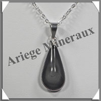 OEIL CELESTE - Pendentif GOUTTE Sertie - 27x13x7 mm - 6,5 grammes - G024