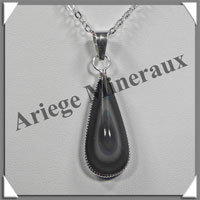 OEIL CELESTE - Pendentif GOUTTE Sertie - 32x13x8 mm - 7,4 grammes - G027