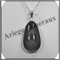 OEIL CELESTE - Pendentif FREE FORM Serti - 40x20x10 mm - 16,7 grammes - G028