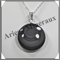 OEIL CELESTE - Pendentif ROND Serti - 32x32x8 mm - 17,6 grammes - G029