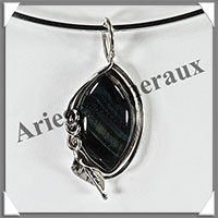 OEIL de FAUCON - Pendentif Argent - Ovale - 50x22 mm - W001