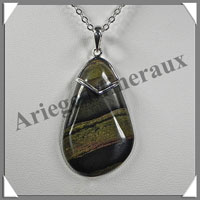 OEIL de FER - Pendentif Argent - Goutte - 40x22 mm - C001