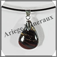 OEIL de FER - Pendentif Argent - Goutte - 22x11 mm - W001