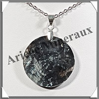 OEIL de SAINTE-LUCIE - Pendentif Argent - Forme Rond serti de Nacre - Diamtre : 31 mm - W005