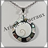 OEIL de SAINTE-LUCIE - Pendentif Argent - Forme Rond serti de Nacre - Diamtre : 28 mm - W006 France