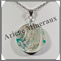 OEIL de SAINTE-LUCIE - Pendentif Argent - Forme Rond serti de Nacre - Diamtre : 28 mm - W006