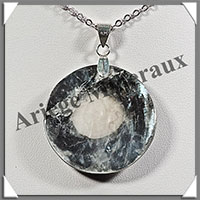 OEIL de SAINTE-LUCIE - Pendentif Argent - Forme Rond serti de Nacre - Diamtre : 32 mm - W007