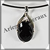 ONYX NOIR Facet - Pendentif Argent - Ovale - 35x17 mm - W003 Brsil
