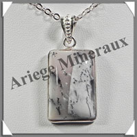 OPALE MOUSSE - Pendentif Argent - Rectangle - 25x15 mm - W001