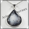 OPALE MOUSSE - Pendentif Argent - Goutte - 30x25 mm - W002 Brsil