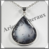 OPALE MOUSSE - Pendentif Argent - Goutte - 30x25 mm - W002