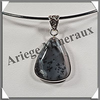 OPALE MOUSSE - Pendentif Argent - Goutte - 30x25 mm - W003