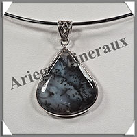OPALE MOUSSE - Pendentif Argent - Goutte - 35x30 mm - W004