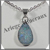 OPALE NOBLE - Pendentif Argent - Free Form - 17x12 mm - W002