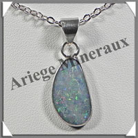 OPALE NOBLE - Pendentif Argent - Free Form - 17x10 mm - W003