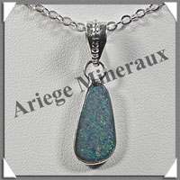 OPALE NOBLE - Pendentif Argent - Free Form - 15x8 mm - W004