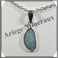 OPALE NOBLE - Pendentif Argent - Free Form - 15x8 mm - W005