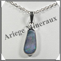 OPALE NOBLE - Pendentif Argent - Free Form - 20x10 mm - W007