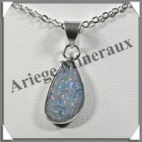 OPALE NOBLE - Pendentif Argent - Free Form - 18x10 mm - W008