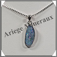 OPALE NOBLE - Pendentif Argent - Free Form - 18x10 mm - W010