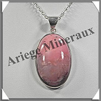 OPALE ROSE - Pendentif Argent - Ovale - 35x25 mm - W001