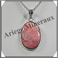 OPALE ROSE - Pendentif Argent - Ovale - 29x18 mm - W002