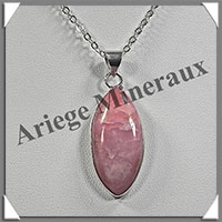 OPALE ROSE - Pendentif Argent - Ovale - 30x14 mm - W003
