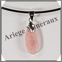 OPALE ROSE - Pendentif Argent - Ovale - 20x9 mm - W005
