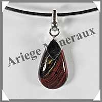 OEIL de TAUREAU - Pendentif Argent - Goutte - 26x15 mm - W001