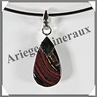 OEIL de TAUREAU - Pendentif Argent - Goutte - 26x15 mm - W001