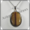 OEIL de TIGRE - Pendentif Argent - Ovale - 30x20 mm - C019 Afrique du Sud