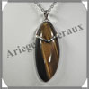 OEIL de TIGRE - Pendentif Argent - Free Form - 47x18 mm - C027 Afrique du Sud