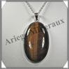 OEIL de TIGRE - Pendentif Argent - Ovale - 50x30 mm - C029 Afrique du Sud
