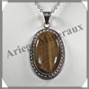 OEIL de TIGRE - Pendentif Argent - Ovale - 45x28 mm - P002 Afrique du Sud