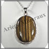 OEIL de TIGRE - Pendentif Argent - Ovale - 50x30 mm - P004 Afrique du Sud