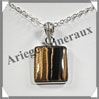 OEIL de TIGRE - Pendentif Argent - Carr - 15x15 mm - W001 Afrique du Sud