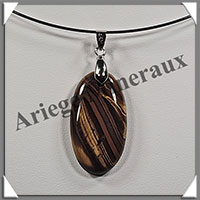 OEIL de TIGRE - Pendentif - Ovale - 38x20 mm - W005