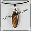 OEIL de TIGRE - Pendentif Argent - Ovale Bipointe - 35x12 mm - W008 Afrique du Sud