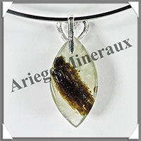 PRENHITE - Pendentif Argent - Ovale Bipointe - 40x20 mm - W009