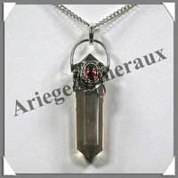 QUARTZ FUME (Cabochon Grenat) - Pendentif  