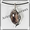 QUARTZ FUME Facet - Pendentif Argent - Ovale - 50x21 mm - W004 Nigria