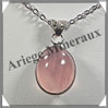 QUARTZ ROSE Etoil - Pendentif Argent - Ovale - 18x15 mm - W001 Madagascar