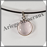 QUARTZ ROSE Etoil - Pendentif Argent - Rond - Diamtre : 15 mm - W003