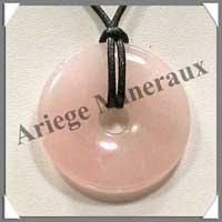 QUARTZ ROSE - Pendentif Donut 30 mm - A030