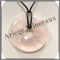 QUARTZ ROSE - Pendentif Donut  45 mm - A045
