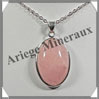 QUARTZ ROSE - Pendentif Argent - Ovale - 30x20 mm - W001 Madagascar